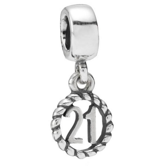 Pandora Jewelry - Authentic Retired Pandora ‘21’ Milestone Dangle Charm S925